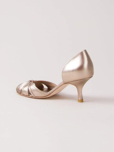 Sarah Chofakian Leather Pumps In Neutrals