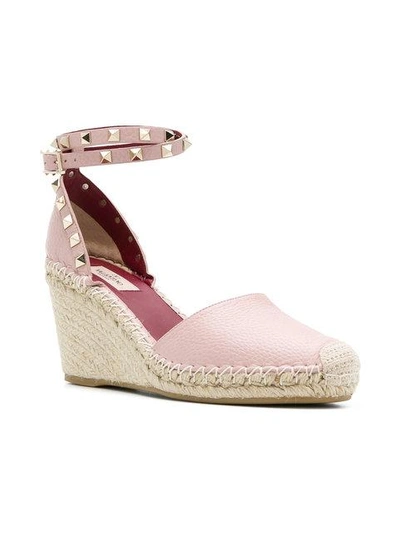 Shop Valentino 'rockstud' Espadrilles - Rosa In Pink