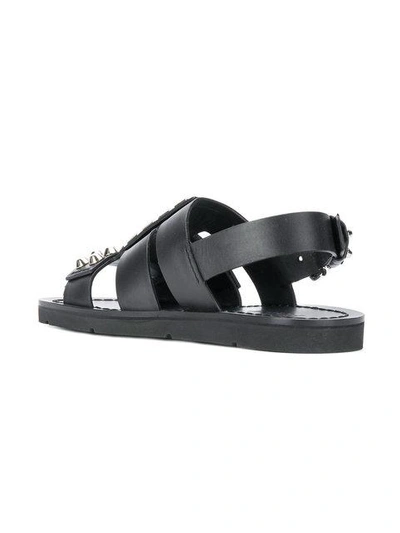 Shop Prada Studded Sandals In Black
