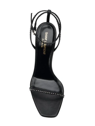 Shop Saint Laurent Studded Opyum Sandals In 1000 Nero