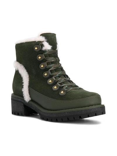 Tory Burch 30mm Cooper Suede & Shearling Boots In Green | ModeSens