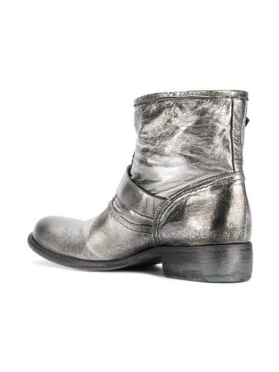 Shop Strategia Biker Boots In Metallic