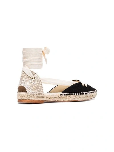 Shop Castaã±er X Manolo Blahnik Black Espadrilles