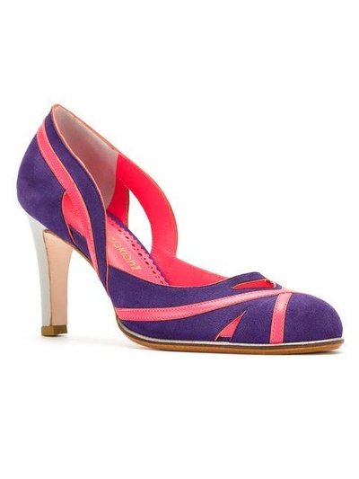 Shop Sarah Chofakian Cut Out Pumps In Pink & Purple