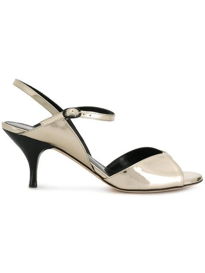 Shop Nina Ricci Open-toe Ankle Sandals - Metallic