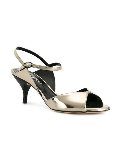 Shop Nina Ricci Open-toe Ankle Sandals - Metallic