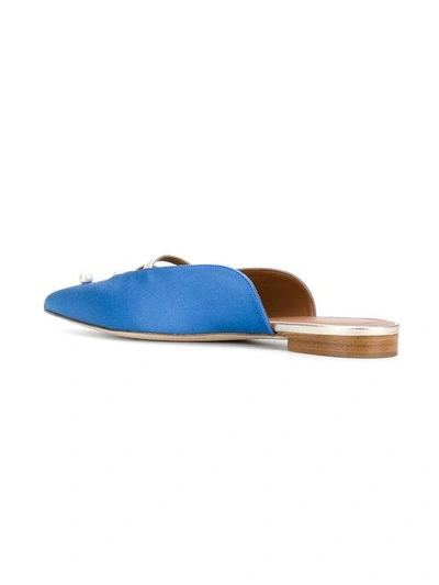 Shop Malone Souliers Pearl Embellished Mules - Blue