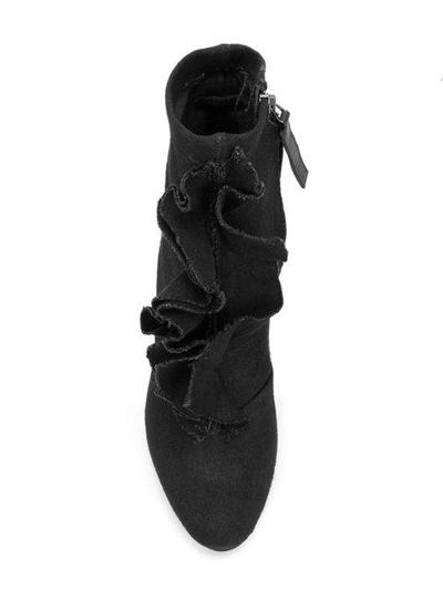 Shop Cinzia Araia Ruffle Trim Boots In Black