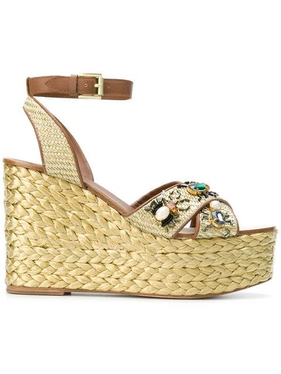 Shop Ash Tulum Wedge Sandals In Neutrals