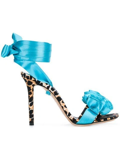 Shop Casadei Ruffled Sandals - Blue