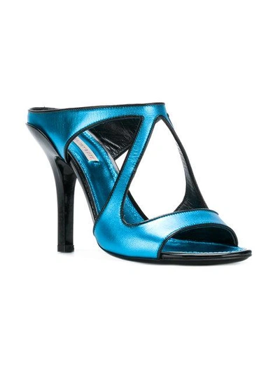 Shop Fabrizio Viti Cut Out Heeled Sandals In Blue
