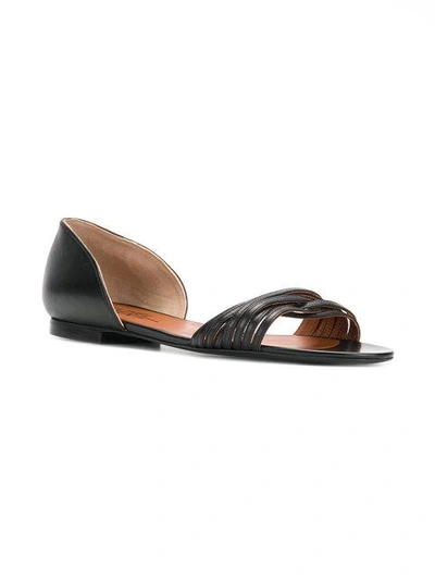 Shop Michel Vivien Strappy Flat Sandals - Black