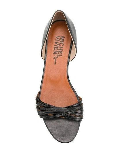 Shop Michel Vivien Strappy Flat Sandals - Black