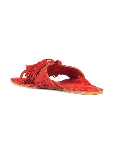 Shop Figue Scaramouche Tasseled Sandals - Red