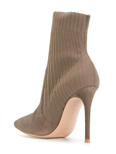 Shop Gianvito Rossi Knitted Ankle Sock Boots