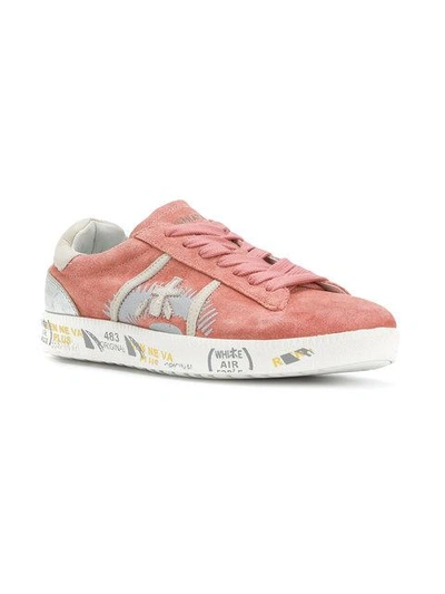 Shop White Premiata Andy Sneakers In Pink
