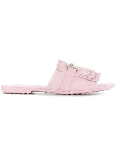 Tod's Pantoletten Mit Fransen - Rosa In Pink