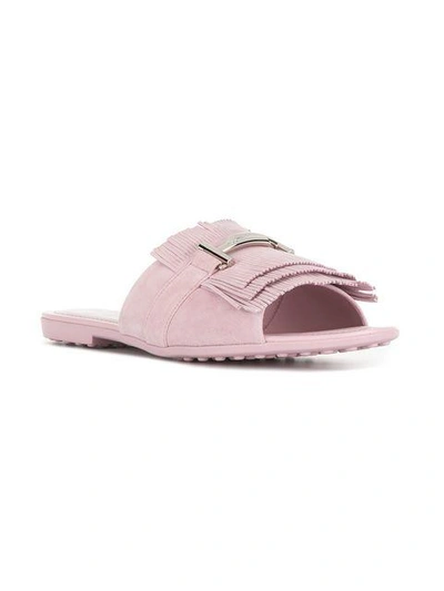 Tod's Pantoletten Mit Fransen - Rosa In Pink