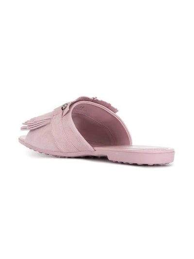 Tod's Pantoletten Mit Fransen - Rosa In Pink