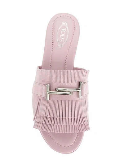 Tod's Pantoletten Mit Fransen - Rosa In Pink