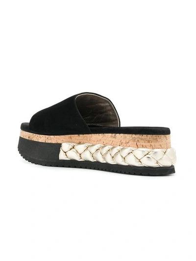 Shop Agl Attilio Giusti Leombruni Braided Platform Slippers In Black