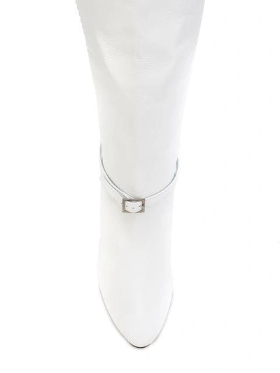 Shop Alchimia Di Ballin Buckle Detail Knee Length Boot In White
