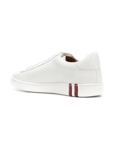 Shop Bally Stitched B Sneakers In White