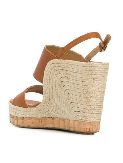 Shop Ferragamo High Wedge Sandals In Brown