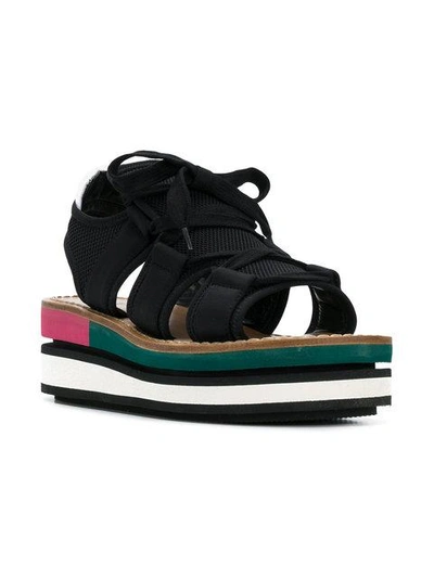 Shop Marni Wedge Platform Sandals - Black