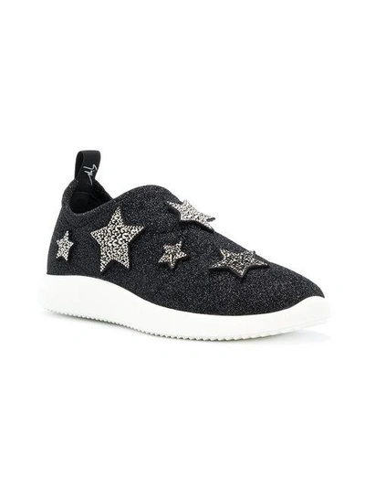 Shop Giuseppe Zanotti Alena Star Sneakers In Black