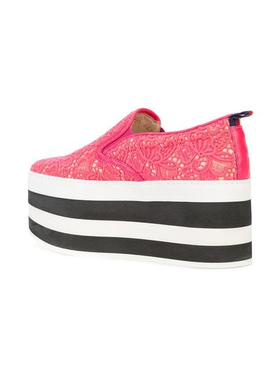 Shop Gucci Lace Platform Sneakers - Pink