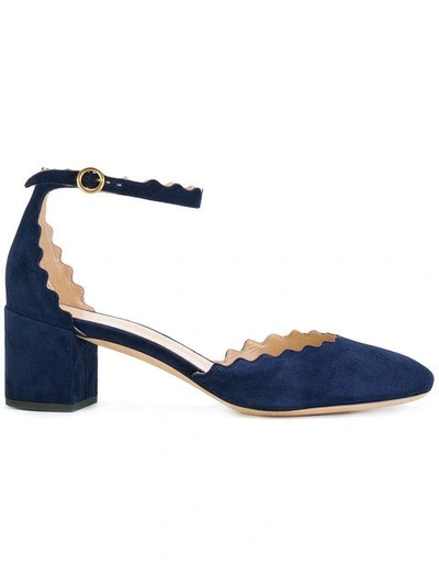 Shop Chloé Lauren Ankle Strap Pumps - Blue