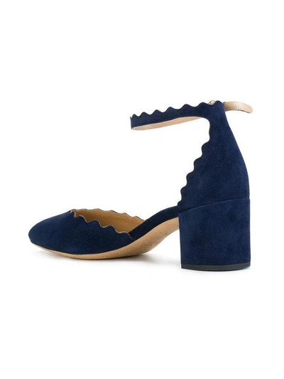 Shop Chloé Lauren Ankle Strap Pumps - Blue