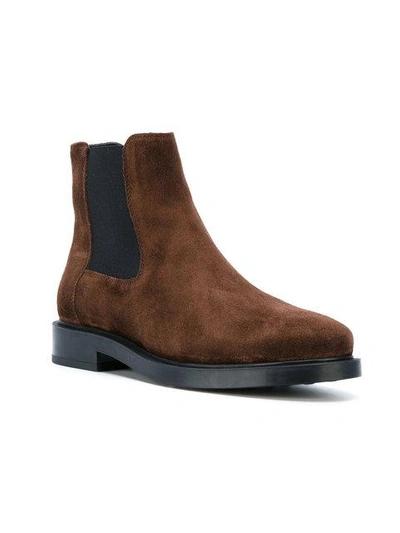 Shop Tod's Classic Chelsea Boots In Brown