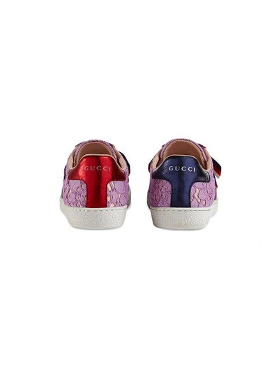 Shop Gucci Ace Lace Sneakers In 5460 Pink