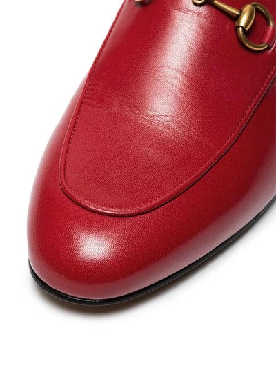 Shop Gucci Red Princetown Leather Mules