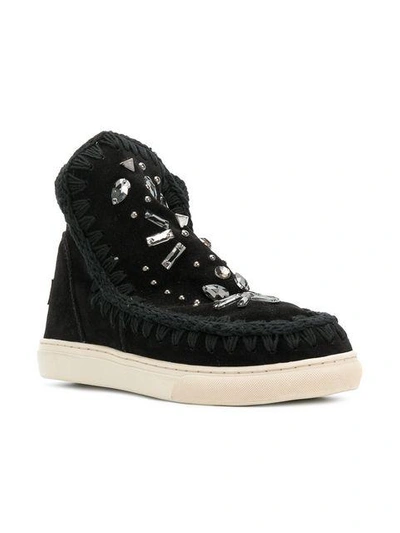 Shop Mou Embellished Eskimo Boots - Black
