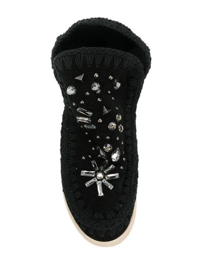 Shop Mou Embellished Eskimo Boots - Black