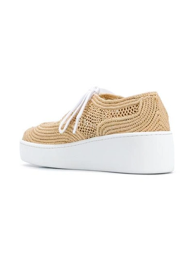 Shop Robert Clergerie Lace Up Sneakers In Neutrals