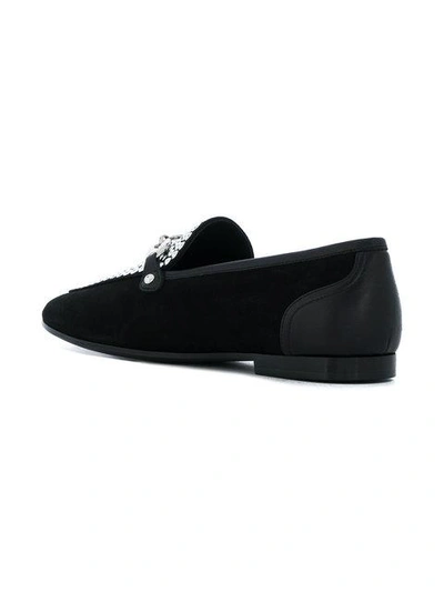 Shop Giuseppe Zanotti Studded Link Loafers In Nero