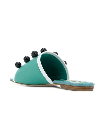 Shop Emilio Pucci Faux Pearl-embellished Slides