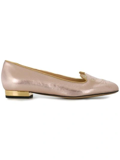 Shop Charlotte Olympia Kitty Flats Ballerinas - Neutrals