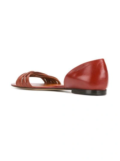 Shop Michel Vivien Strappy Flat Sandals - Brown