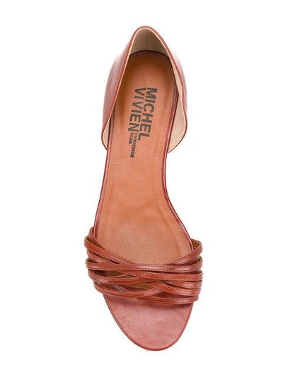 Shop Michel Vivien Strappy Flat Sandals - Brown