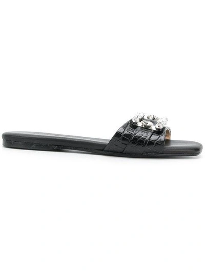 Shop Anna Baiguera Cocco Slides In Black