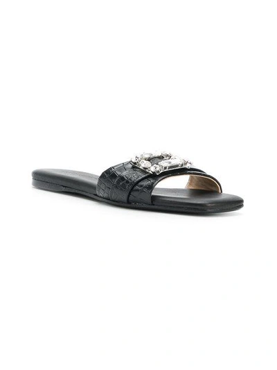 Shop Anna Baiguera Cocco Slides In Black