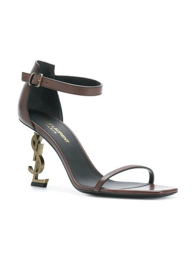 Saint Laurent Brown Opyum 110 Leather Sandals