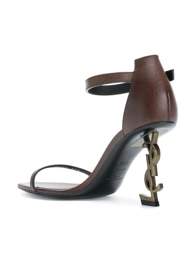 Saint Laurent Brown Opyum 110 Leather Sandals