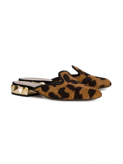 Shop Darmaki Leopard Print Mules - Brown