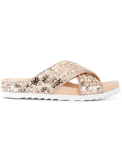 Shop Ash Star Appliqué Sandals In Metallic